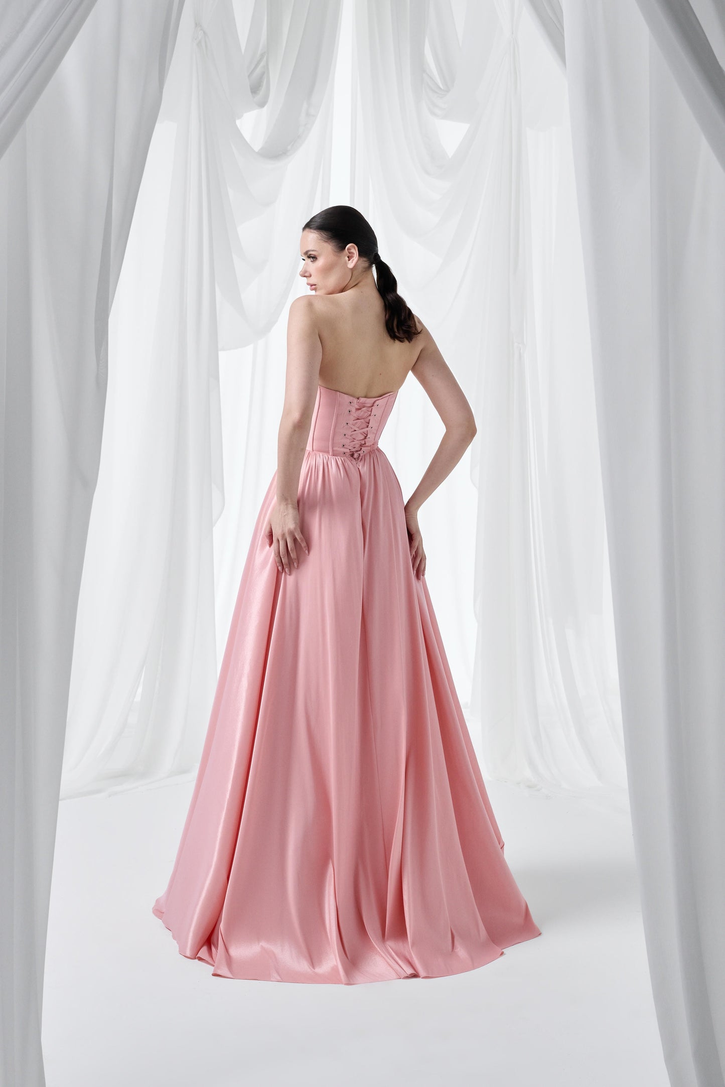 So Lady Model 4000 Taş İşlemeli Straplez Korse Uzun Abiye Elbise