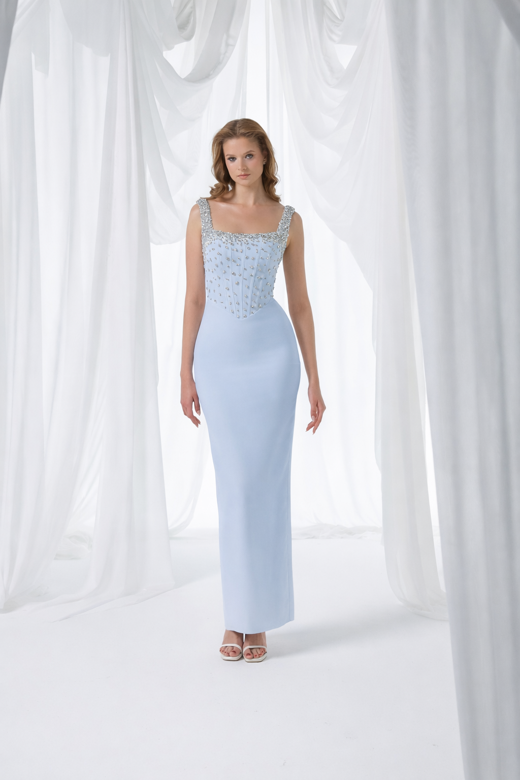 So Lady Model 3022 Taş İşlemeli Uzun Abiye Elbise