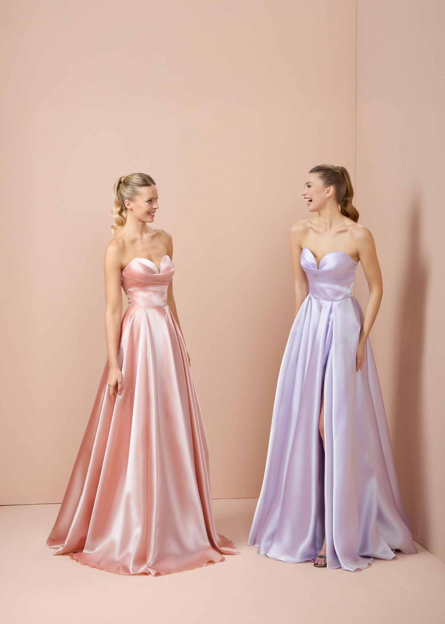 So Lady Model 3068 Straplez Saten Uzun Abiye Elbise