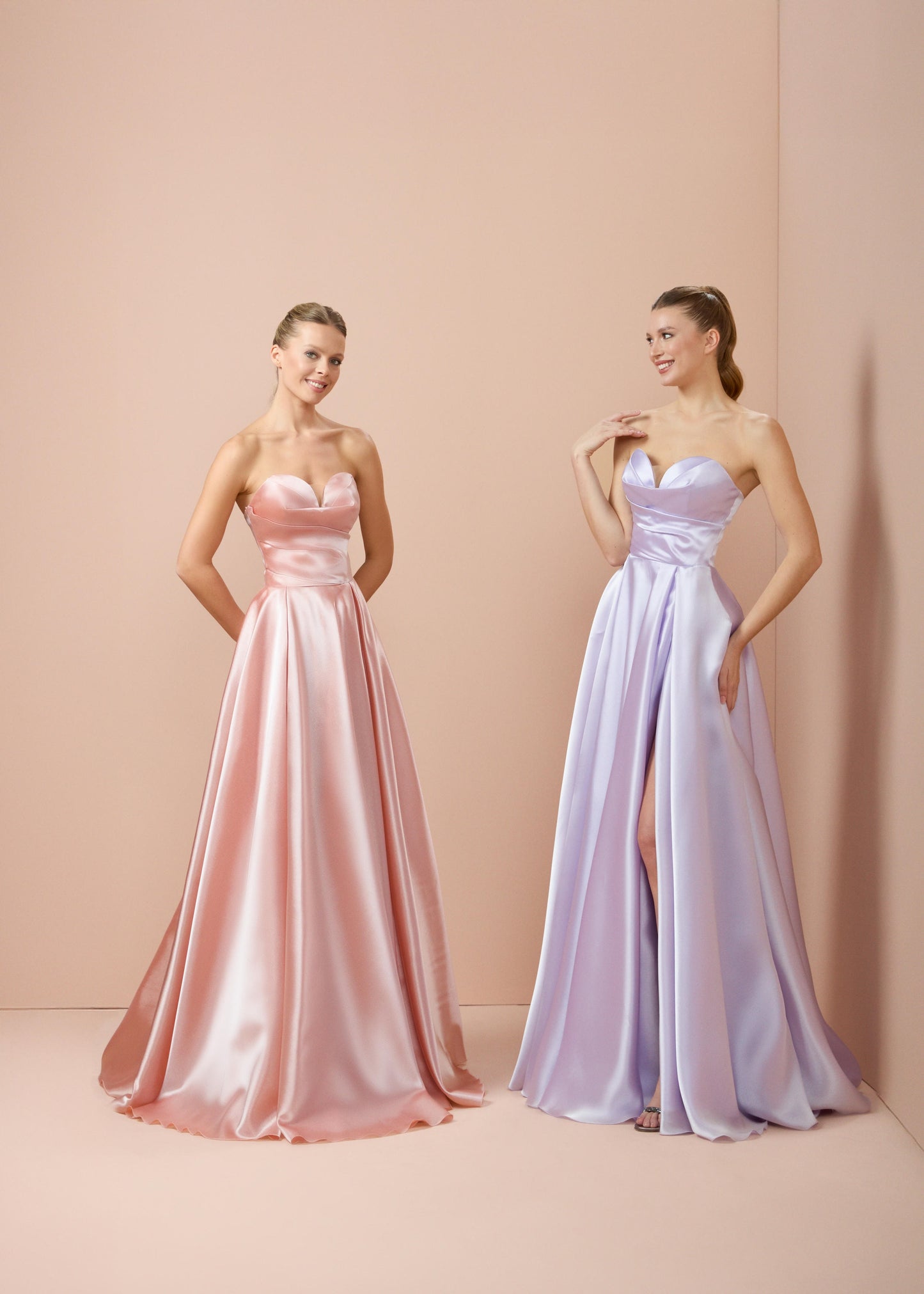 So Lady Model 3068 Straplez Saten Uzun Abiye Elbise