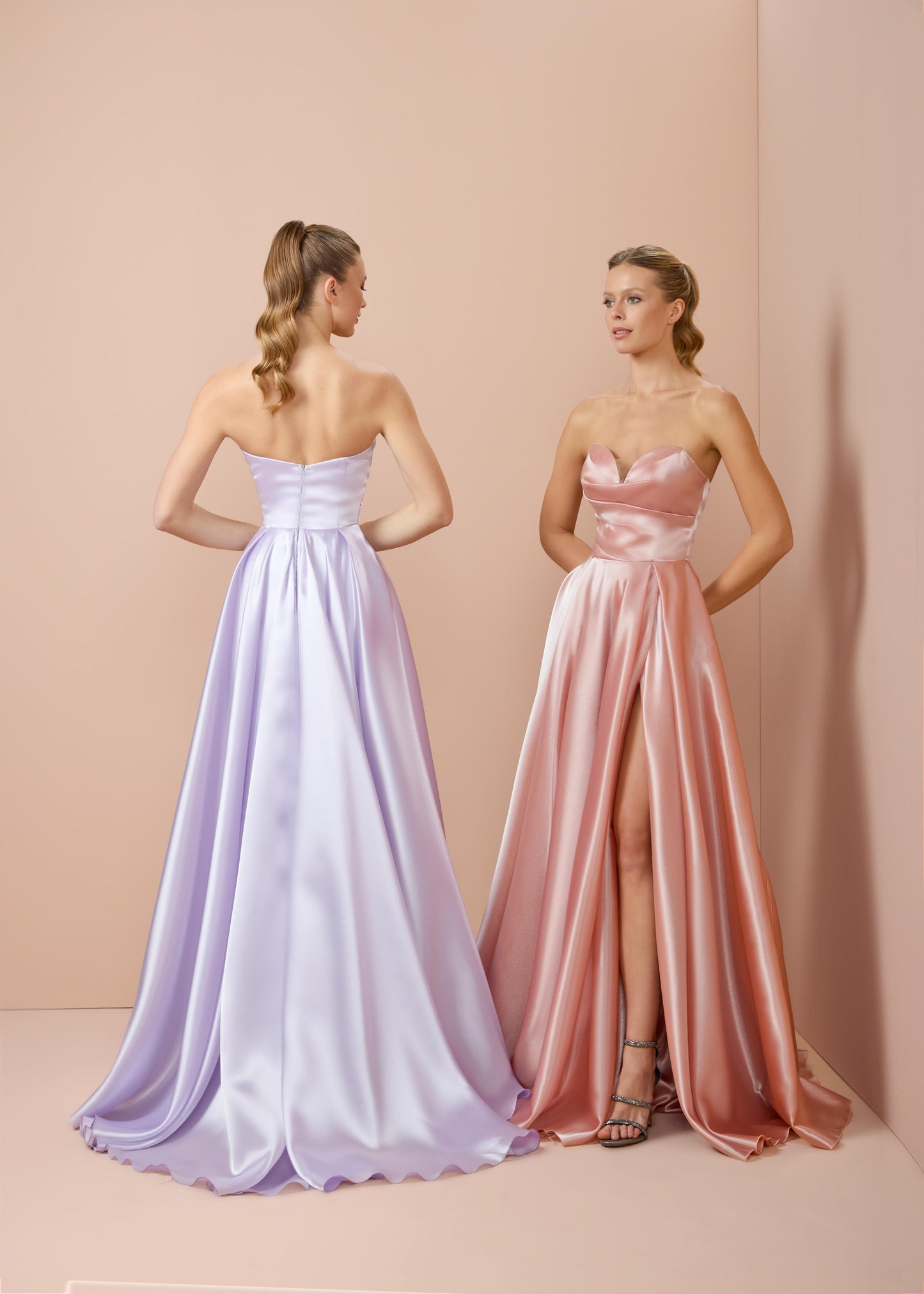 So Lady Model 3068 Straplez Saten Uzun Abiye Elbise