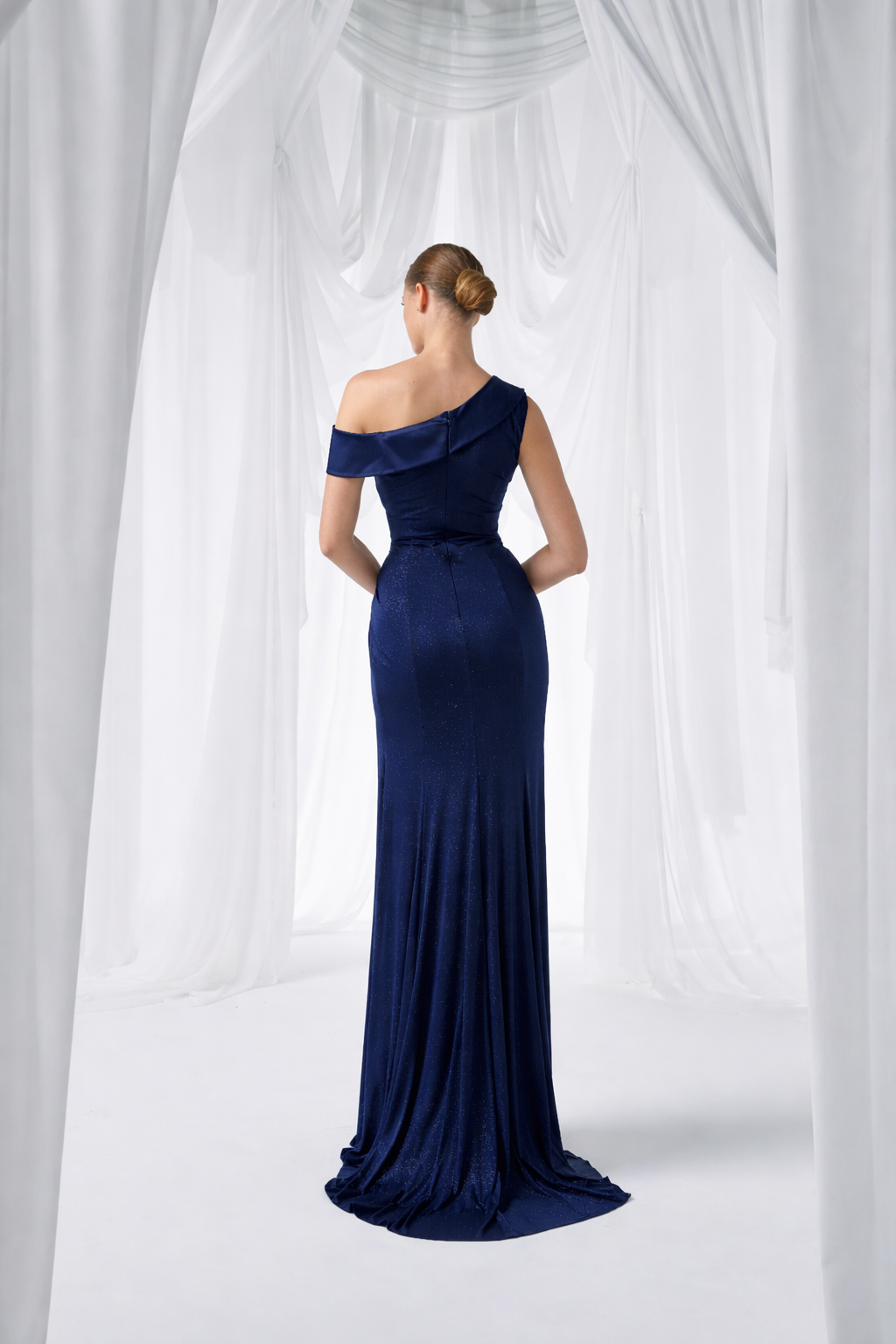 So Lady Model 4003 Tek Omuz Işıltılı Uzun Abiye Elbise