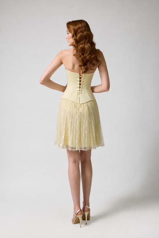 So Lady Model 4113 Straplez Kısa Abiye Elbise